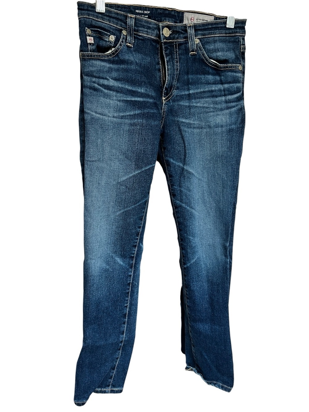 Ag Adriano Goldschmied Blue Denim Jeans with Tan Stitching